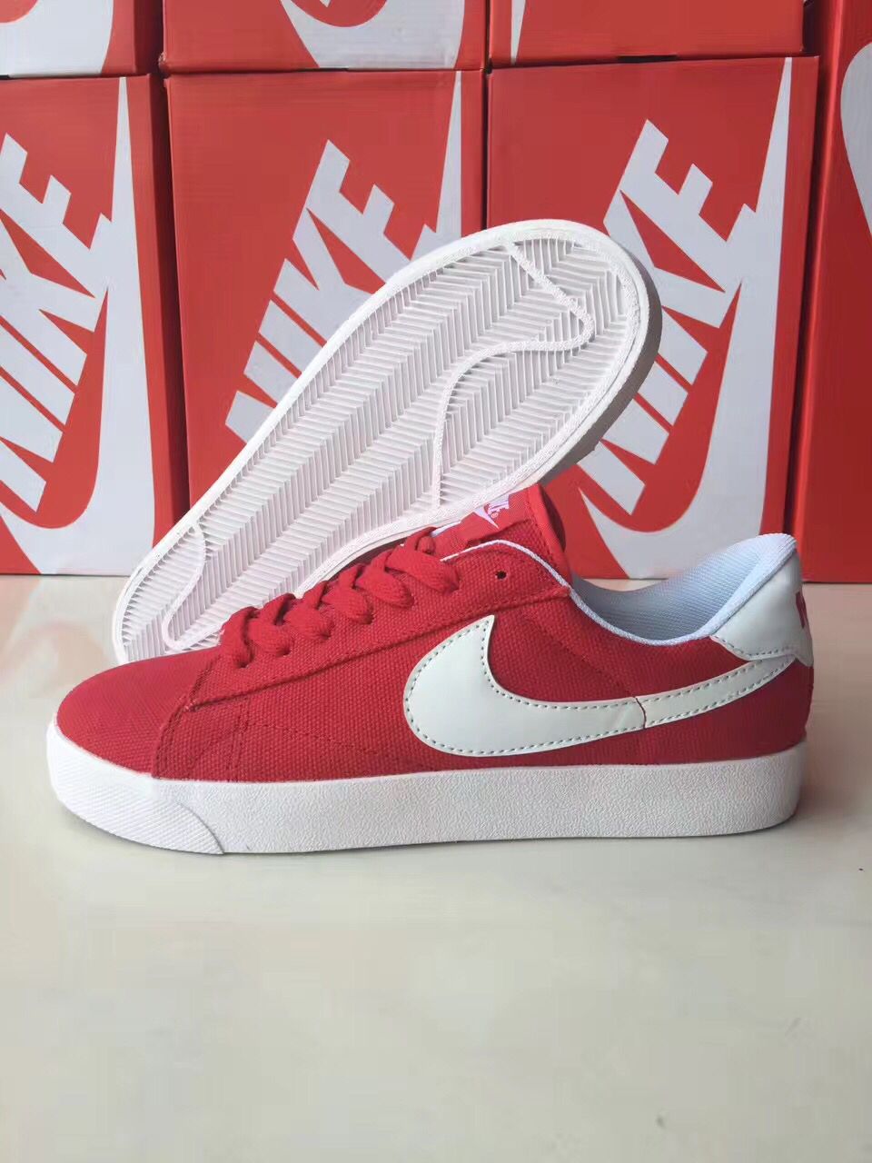 Nike Blazer 4 Low Red White Shoes - Click Image to Close